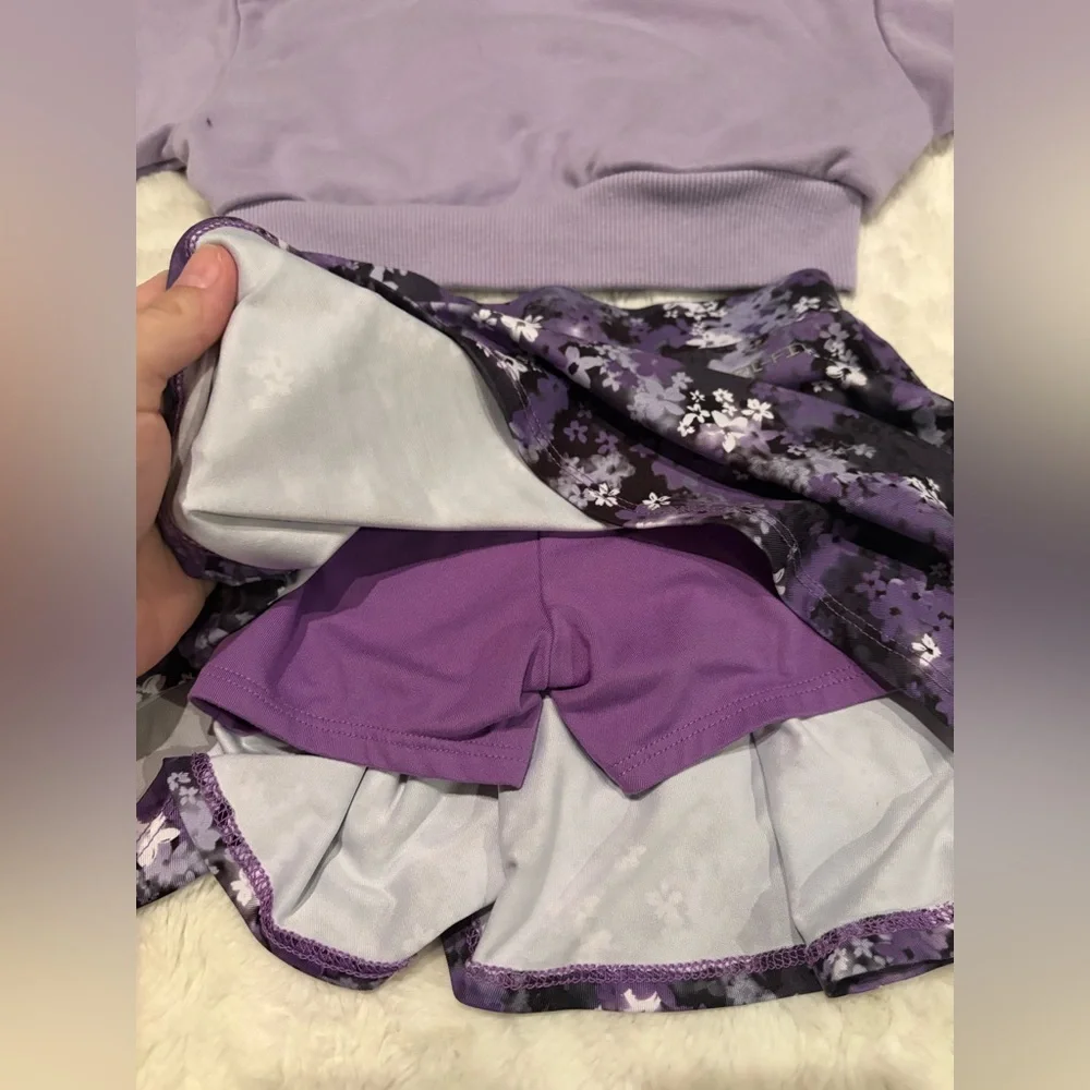 Nike Girls' Purple Floral Skort/Sweatshirt Set - Picture 3 of 4